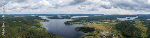 A large panorama of the Karelian nature of Russia