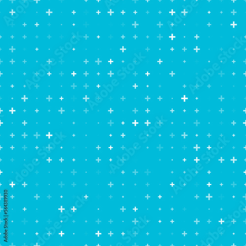 Plus hospital pattern background of seamless cross, health and medicine vector geometric symbols. Medical ornament of plus cross pattern for clinic poster, doctor or pharmacy website blue background