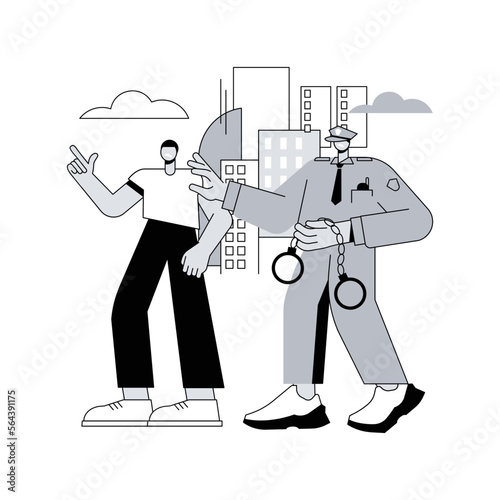 Arrest abstract concept vector illustration. Demonstration, public protest arrest, objection and disapproval, mass unrest, riot police, use of force, law enforcement, detention abstract metaphor.