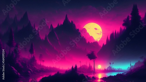 Noche mágica colorida 