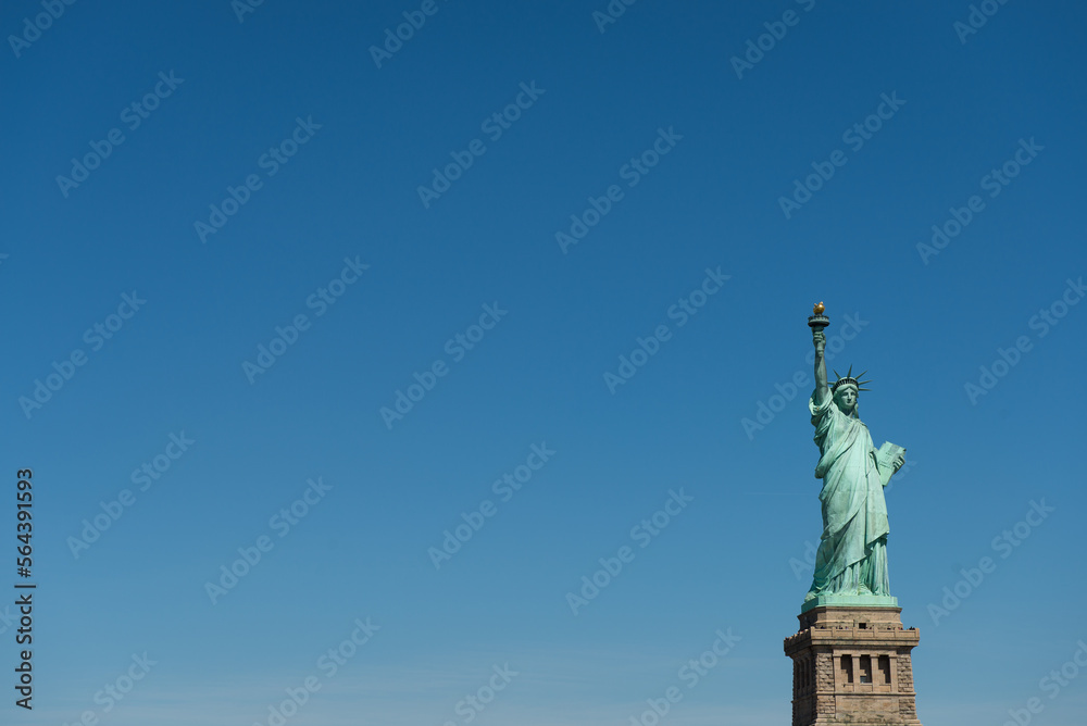 Statue of Liberty and blue skies