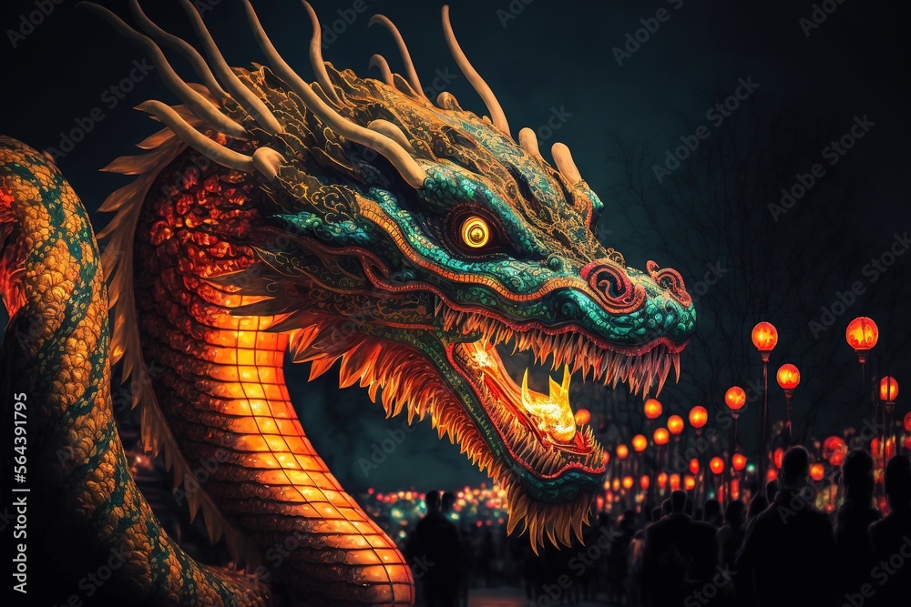 Traditional Chinese dragon for the new year Traditional Chinese dragon for the new year