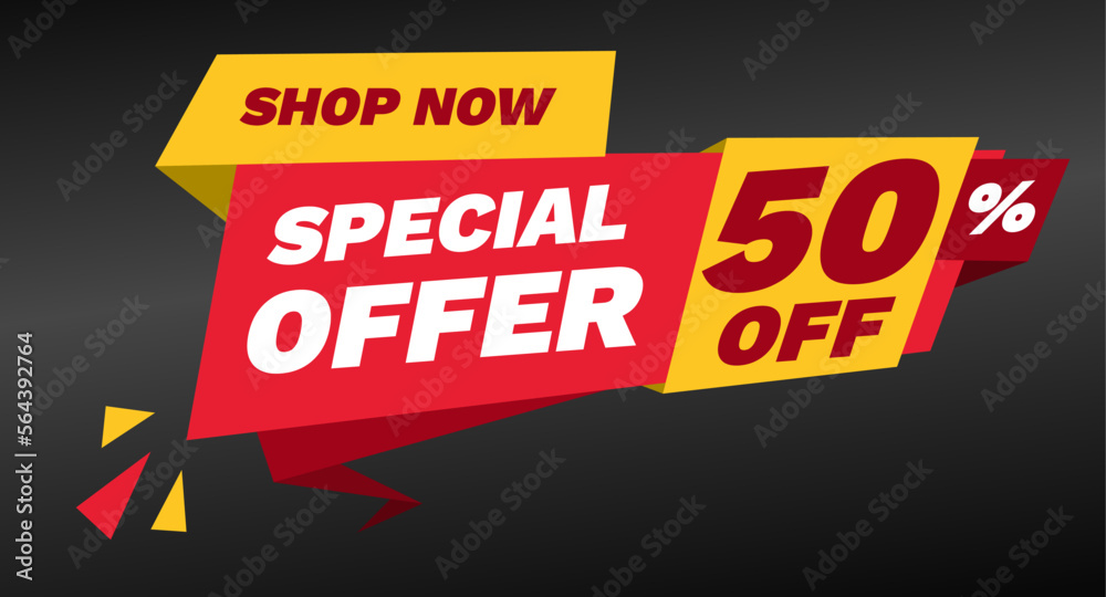 Obraz premium special offer 50 percent off, shop now banner design template