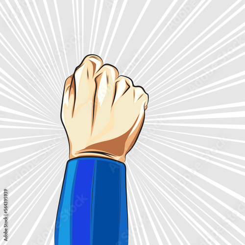 Foto Strong anime arm with blue wristband.