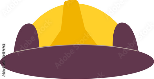 Protective helmet for fireman flat icon