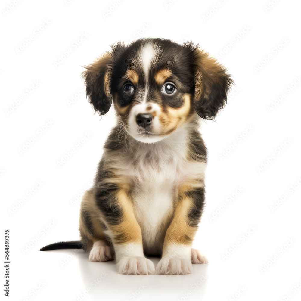 Adorable and cute purebred puppy looking at the camera. Generative AI