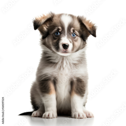 Adorable and cute purebred puppy looking at the camera. Generative AI