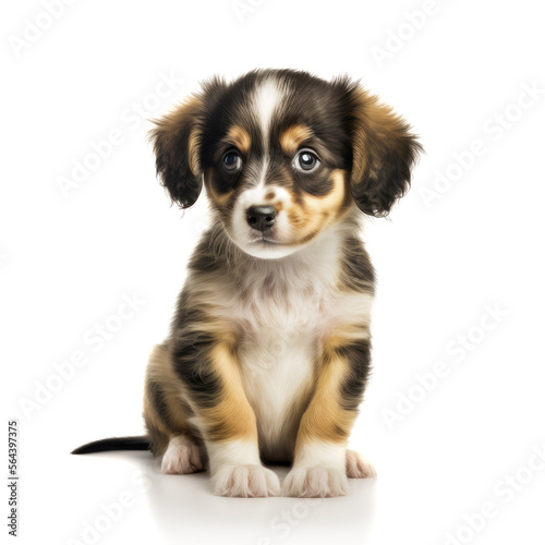 Adorable and cute purebred puppy looking at the camera. Generative AI