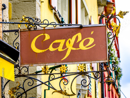 typical old cafe sign in austria photo