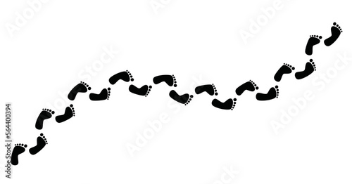 Bare Foot Footprints, Footprint Sign Path, Human Step Icons Road, Sole Pictogram Path