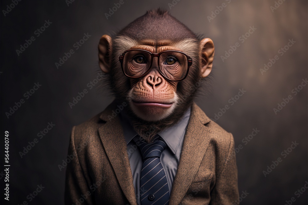 Portrait of monkey in a business suit Portrait of monkey in a business suit