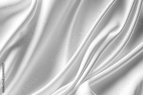 Plain white silk satin fabric background, silky cloth curtain texture
