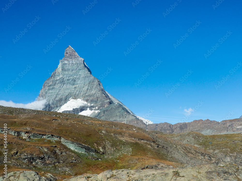 Image of the famous mountain called Matterhorn or Cervino