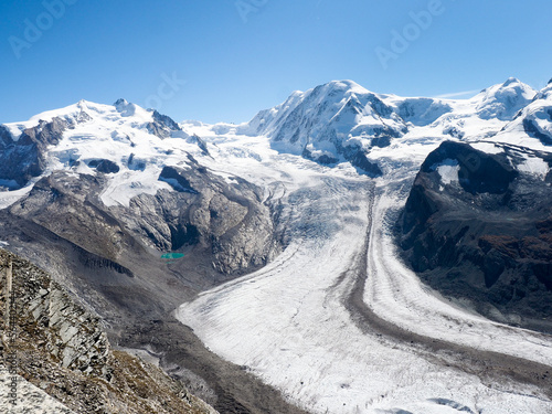 Image of the famous mountain called Catena del Monte Rosa and Cima Doufour photo