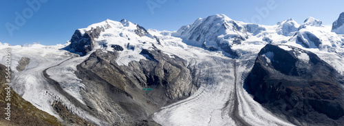 Image of the famous mountain called Catena del Monte Rosa and Cima Doufour