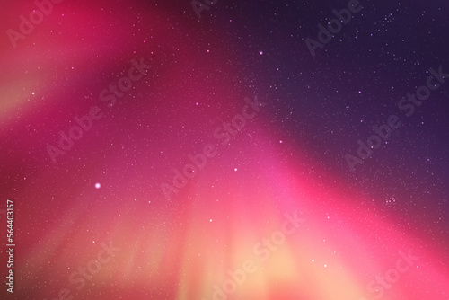 Blue night starry sky and pink polar lights. .Purple aurora borealis