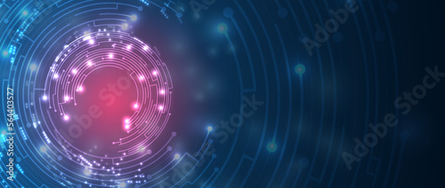 Quantum processing. Deep learning artificial intelligence. Future new technology  for business or science presentation