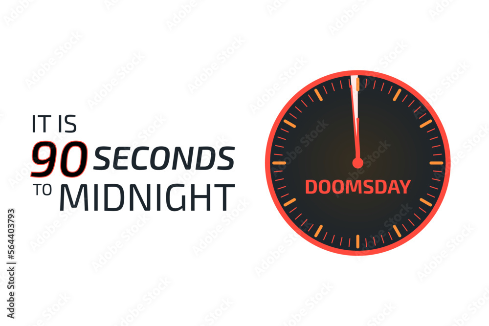 It Is 90 Seconds To The Midnight Banner Doomsday Alarm Poster it-is-90-seconds-to-the-midnight-banner-doomsday-alarm-poster