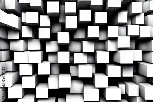black and white cubes background, generative ai
