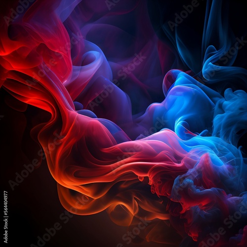 Colored Abstract Smoke Nebula with Cold and Warm tones for Backround.