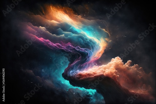 Stunning Stormy Abstract Outer Space Nebula Galaxy Background - Generative AI 