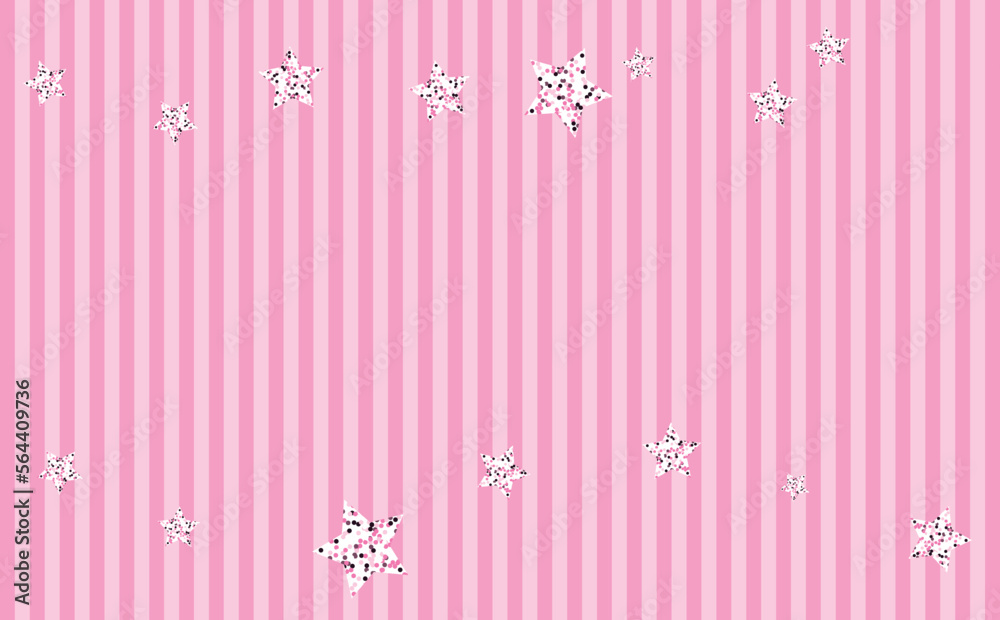 Light Pink Stripes with Glitter Stars Background