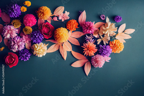 Floral background, Generative AI © Vig