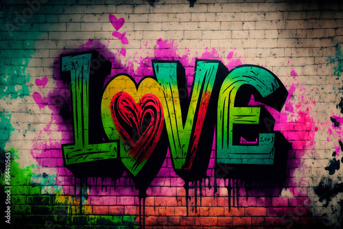 Graffiti on the wall, love, valentine's day