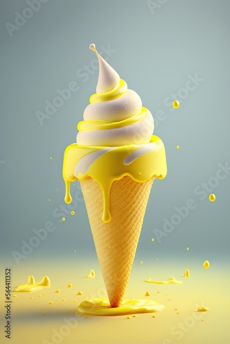 Lemon Ice Cream Cone (Gener...