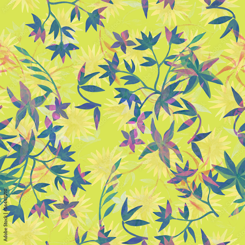 Yellow flowers seamless pattern Yellow flowers seamless pattern