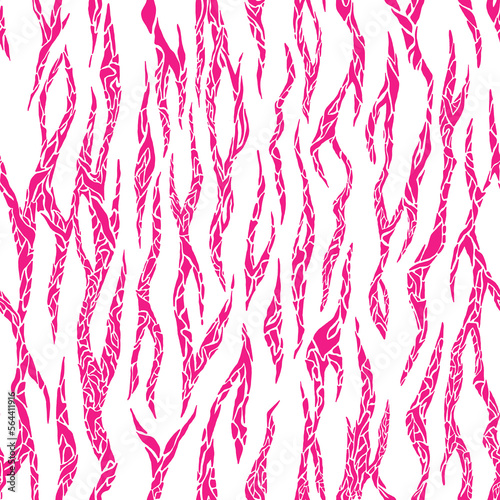 Pink abstract tiger stripes seamless pattern