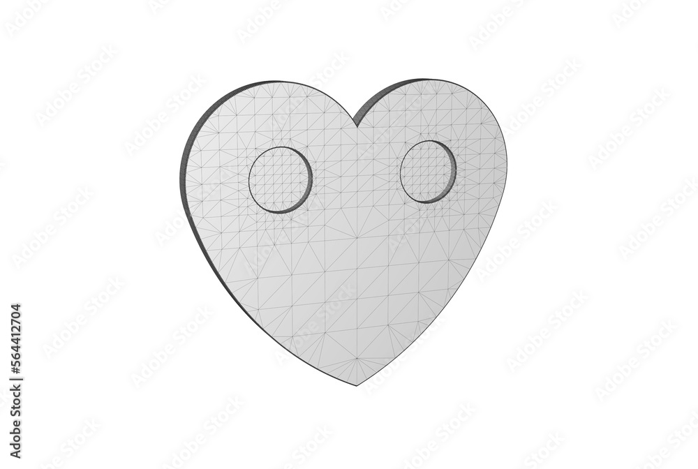 Fototapeta premium 3d illustration of assembly heart flag badge isolated