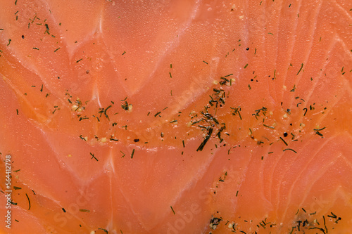 Tableau sur toile thin slices of Smoked salmon macro food background