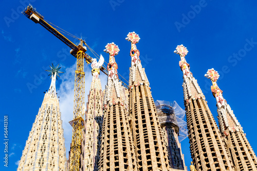Exterior of the Sagrada Familia church (The Basílica de la Sagrada Família) in Barcelona, Catalonia, Spain