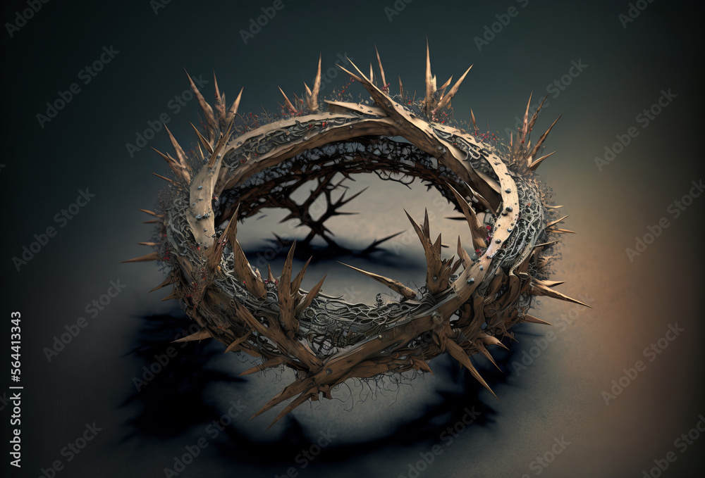 Crown of thorns. Religious symbol. Generative ai Crown of thorns. Religious symbol. Generative ai
