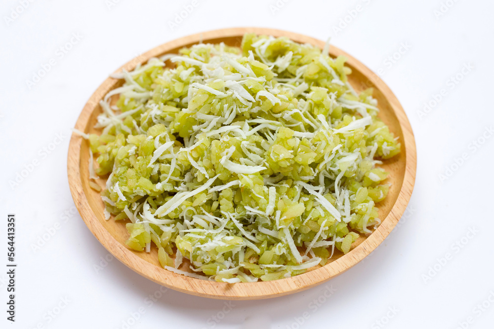 Green rice Thai dessert with coconut (Khao Mao) Green rice Thai dessert with coconut (Khao Mao)