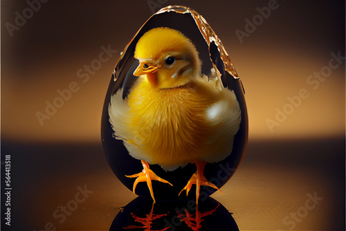 cute little chick coming ou...