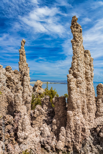 Mono Lake is a saline soda lake in Mono County, California, formed at least 760,000 years ago as a terminal lake in an endorheic basin. 