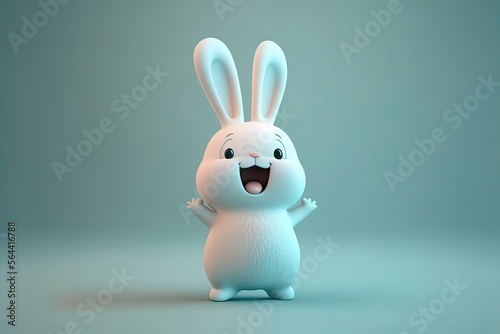Generative AI Cute 3D Cartoon rabbit character