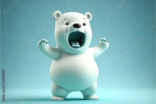 Generative AI Cute 3D Cartoon polar bear character