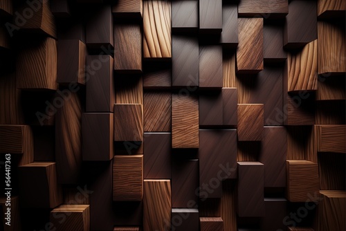 Photo Wallpapered, wood-paneled walls with a natural wood finish