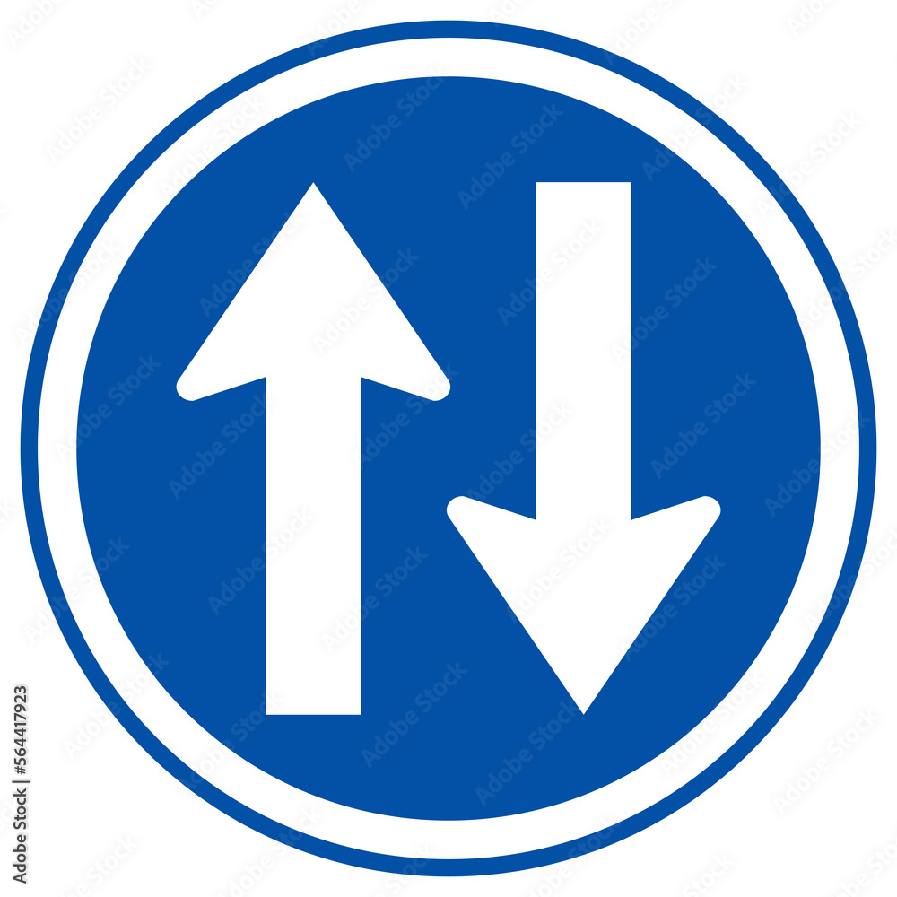 Two Way Traffic Road Sign,Vector Illustration, Isolate On White Background Label. EPS10 Two Way Traffic Road Sign,Vector Illustration, Isolate On White Background Label. EPS10
