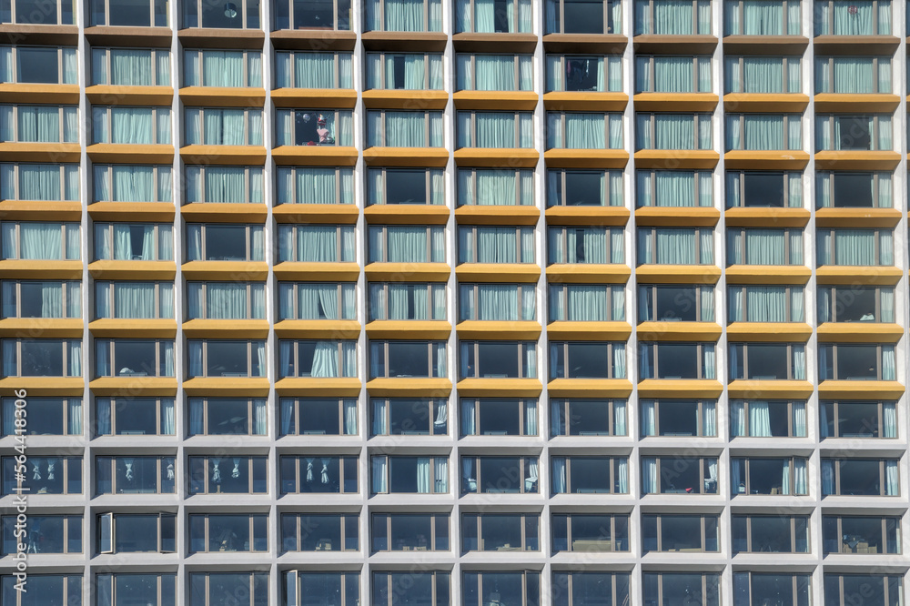 Hotel windows in Hong Kong. Hotel windows in Hong Kong.