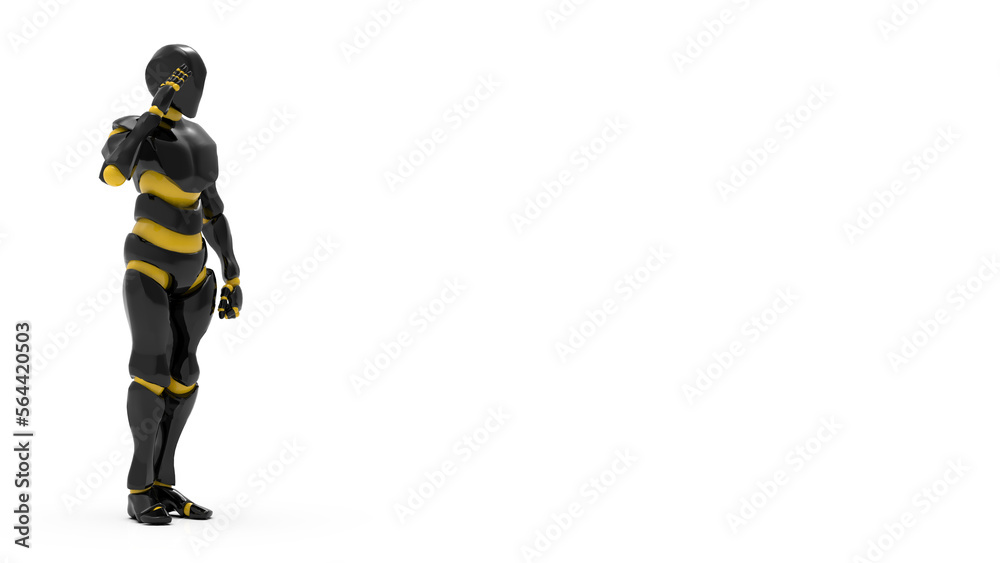 Detailed appearance of the white-blue AI robot under white background. Concept 3D CG of automatic operation, optimization and block chain. PNG file format. Detailed appearance of the white-blue AI robot under white background. Concept 3D CG of automatic operation, optimization and block chain. PNG file format.