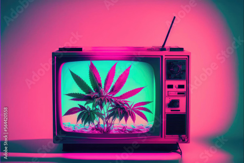 Vaporwave Marijuana -AI Generated