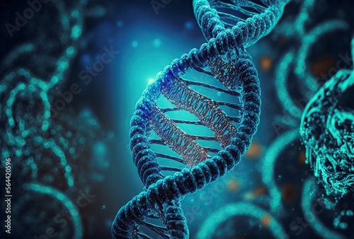 illustration ,human DNA,evolution concept,AI generated image