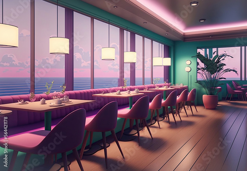 interior of restaurant Dream color cafe