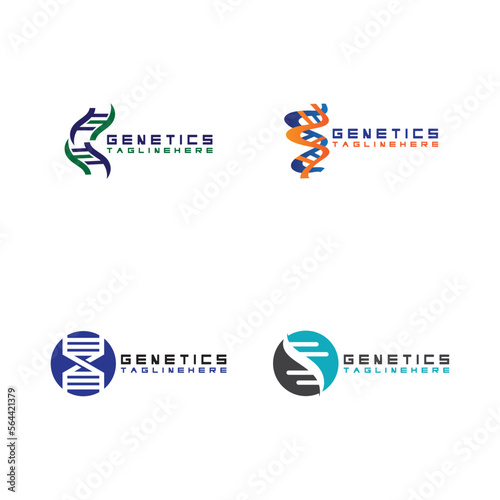 DNA vector logo design template.modern medical logotype.laboratory science icon symbol.colorful pharmacology sign-vector