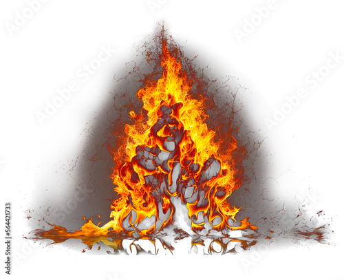 Fotografie, Tablou Raging Fire Flames - Transparent PNG - Generative Ai.