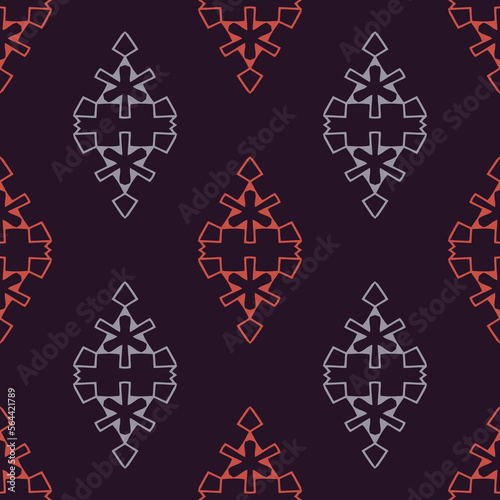 Seamless pattern with ethnic geometric elements.